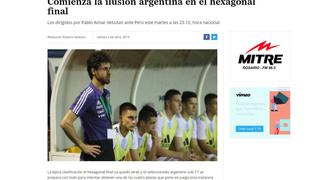 Perú vs. Argentina: ¿qué dice la prensa argentina horas antes del partido por el Sudamericano Sub 17? [FOTOS]