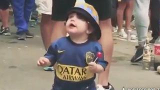 Se llevó las miradas: niño hincha de Boca es viral por su aliento ante River Plate [VIDEO]