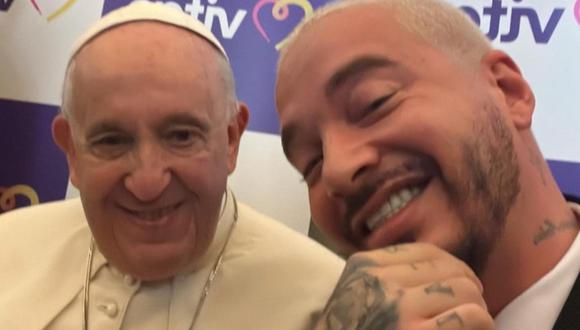 J Balvin junto al papa Francisco en el Vaticano. (Foto: @jbalvin).