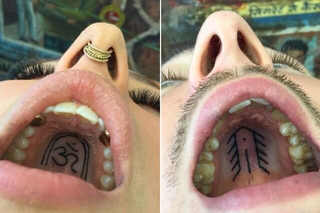 Foto 1 de 3 | Mujeres y hombres se han animado a tatuarse en el paladar. | Foto: indyvoet / Instagram. (Desliza hacia la izquierda para ver más fotos)