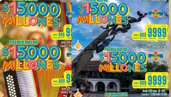 Número ganador de la Lotería de Medellín del viernes 3 de mayo 2024 en el sorteo (Foto: @loteriamedellin)