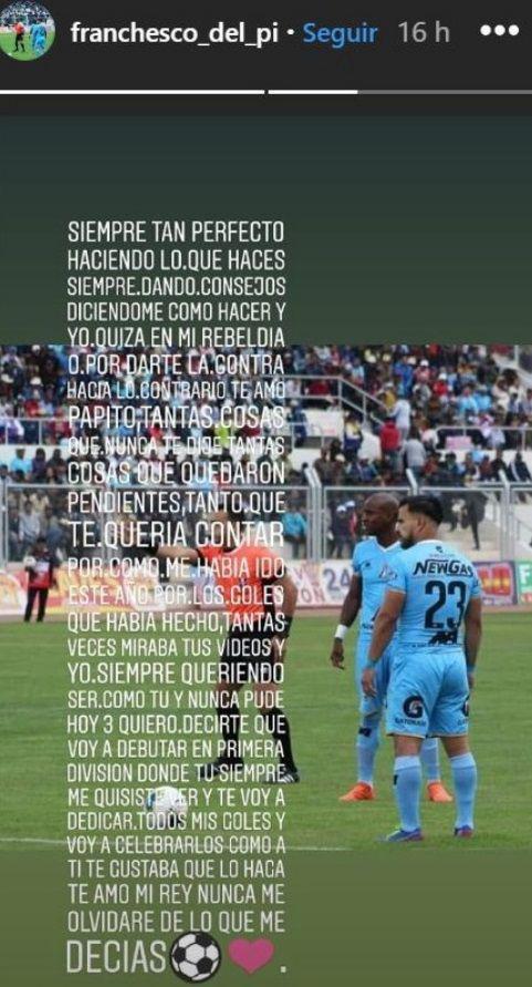 El mensaje del hijo de Juan Pablo Vergara.