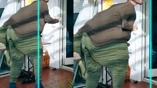 El viral del año: Hombre usa filtro de TikTok y se transforma en un dinosaurio [VIDEO]