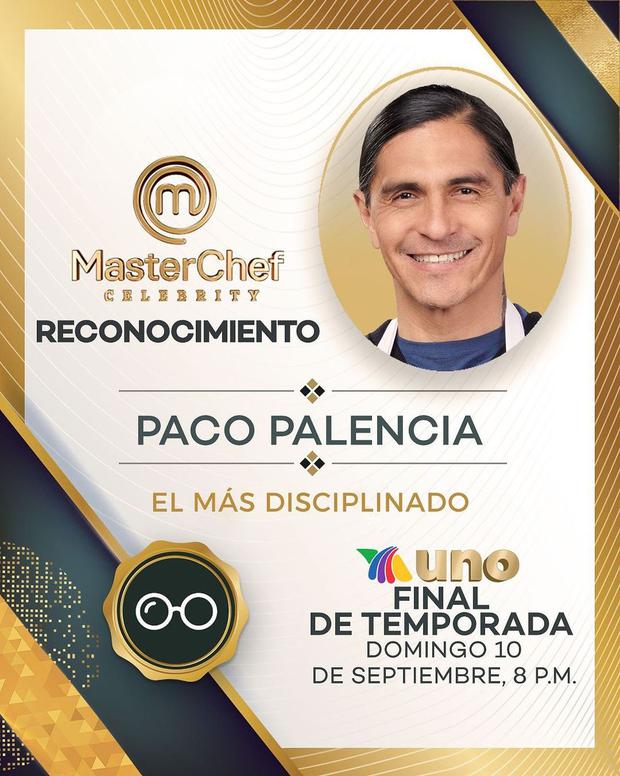 El reconocimiento que le dieron a Paco Palencia en "MasterChef Celebrity México 2023" (Foto: TV Azteca)