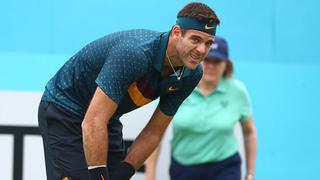 ¡La 'Torre' se sintió! Del Potro quedó fuera del ATP 500 de Queen's por lesión en la rodilla derecha