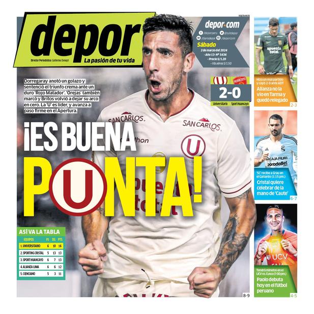 La portada impresa de hoy