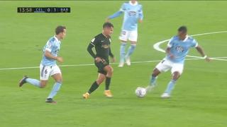 Renato Tapia sufrió tremendo 'túnel’ de Coutinho en el Barcelona vs Celta [VIDEO]