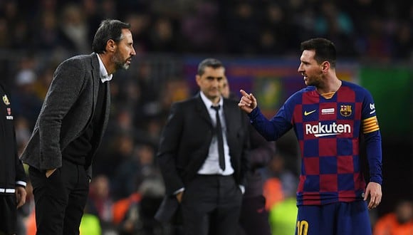 Messi le marcó tres goles al Mallorca en el choque de la primera vuelta de LaLiga. (Getty)