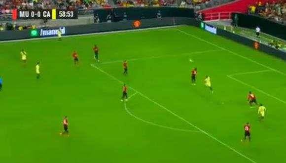 Henry Martin abrió el marcador así ante Manchester United. (Captura: YouTube)