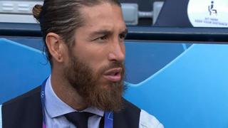 Apoyo emocional: Sergio Ramos se hizo presente en el campo del Etihad Stadium