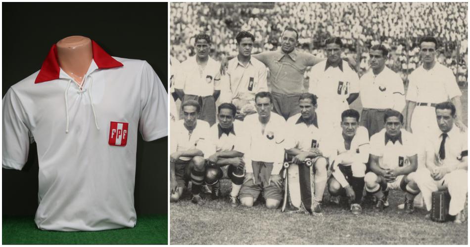 La Selección Peruana jugó dos partidos con esta camiseta, ambos en 1935. Ganó uno, Perdió uno, anotó un gol y recibió uno. (Diseño Foto 1: Diego Carbajal / Foto 2: Archivo MML)