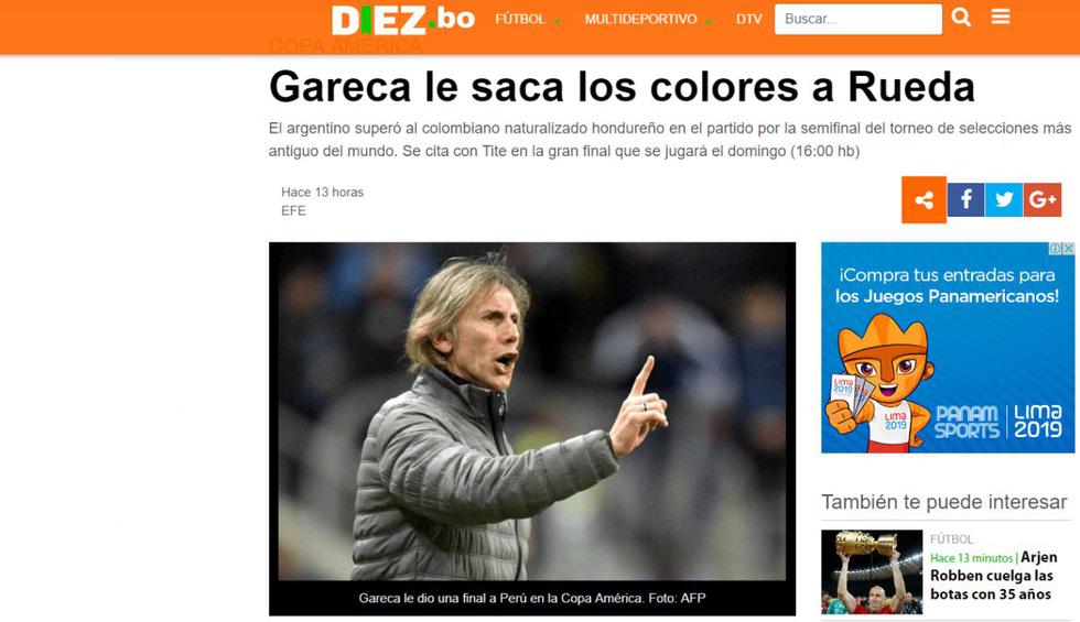 Prensa internacional se rinde ante Ricardo Gareca tras su participación en la Copa América (Captura)
