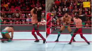 ¡Se la cobró! Rollins retuvo el título Intercontinental ante Mahal tras darle un silletazo en RAW [VIDEO]