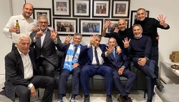 Pep Guardiola y sus amigos tras la victoria ante Real Madrid. (Foto: Instagram)