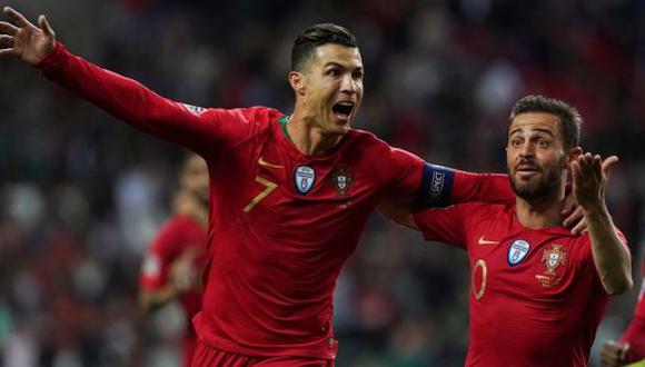 Cristiano Ronaldo y Bernardo Silva en la selección de Portugal. (Foto: Getty Images)