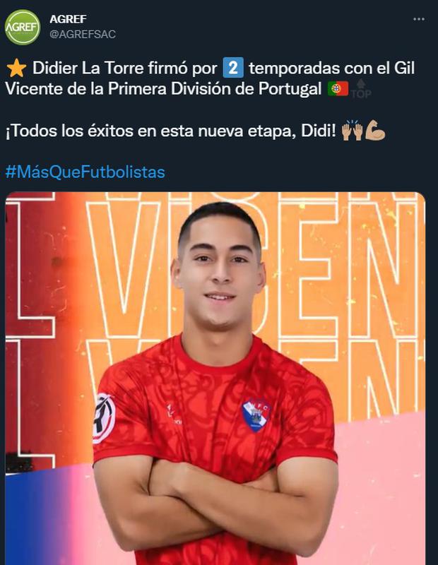 Didier la Torre es nuevo jugador de Gil Vicente de Portugal. (Twitter)