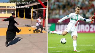 Video Viral: Cura de colegio católico anotó espectacular gol al mismo estilo que Cristiano Ronaldo