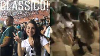 Fanática de Corinthians infiltrada fue atacada por hinchas de Palmeiras [VIDEO]