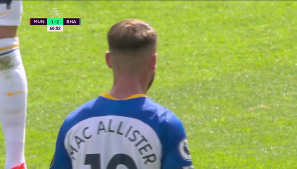 Alexis Mac Allister anotó autogol en Brighton ante Manchester United. (Foto: Captura ESPN)