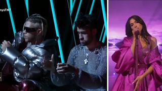 Grammy 2021: Dua Lipa canta “Levitating” y Bad Bunny se emociona al verla en vivo | VIDEO
