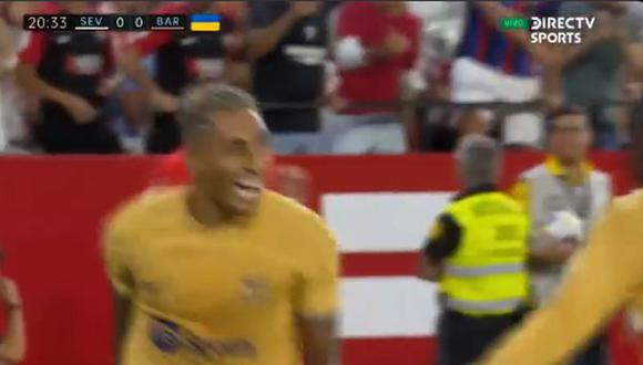 Gol de Raphinha para el 1-0 del Barcelona vs. Sevilla en LaLiga. (Foto: DirecTV Sports)