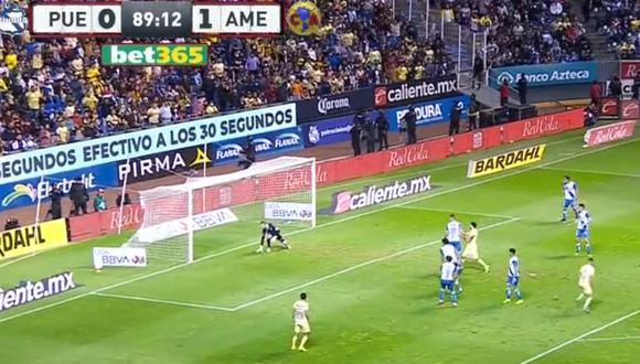 Álvaro Fidalgo marcó el segundo tanto a favor de América. Foto: Captura de pantalla de TV Azteca.