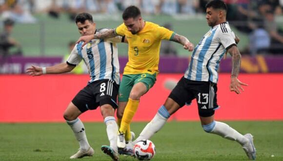 Argentina vs. Australia en partido amistoso. (Foto: Getty Images)