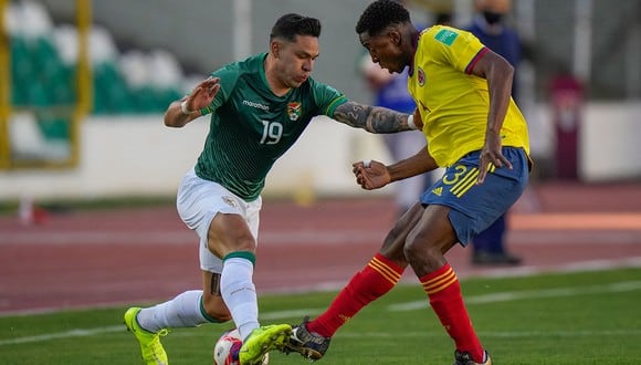 Bolivia y Colombia empataron 1-1 en el Hernando Siles de La Paz. El partido fue válido a la novena fecha de las Eliminatorias 2022. (Foto: AFP)