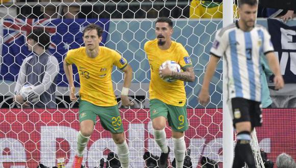 Un autogol de Enzo Fernández puso el 2-1 de Argentina ante Australia. (Foto: AFP)