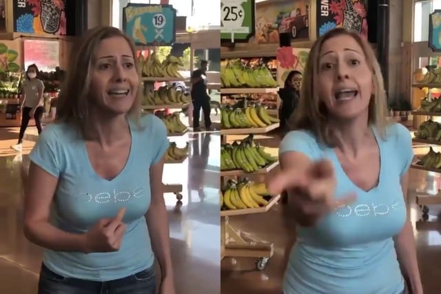 Un video viral muestra la acalorada reacción de una mujer dentro de un supermercado porque le pidieron usar mascarilla. (Fotos: Tonny Van en Facebook)