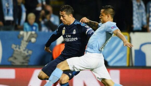 Cristiano Ronaldo y Yoshimar Yotún se enfrentaron en la Champions League. (Internet)
