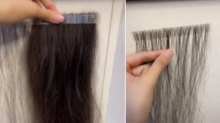 Mujer se vuelve viral al recoger el cabello que se le cae y convertirlo en extensiones