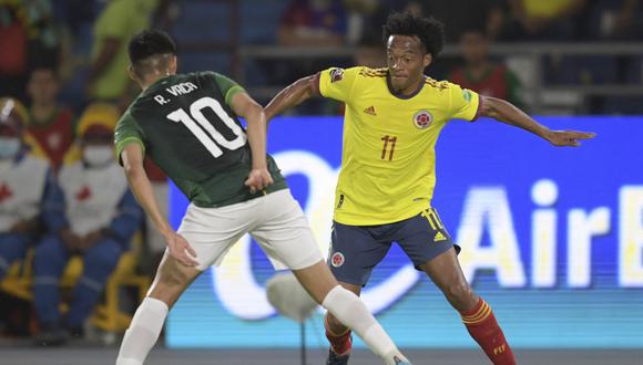 Juan Cuadrado fue titular en el partido entre Colombia y Bolivia. (Foto: AFP)