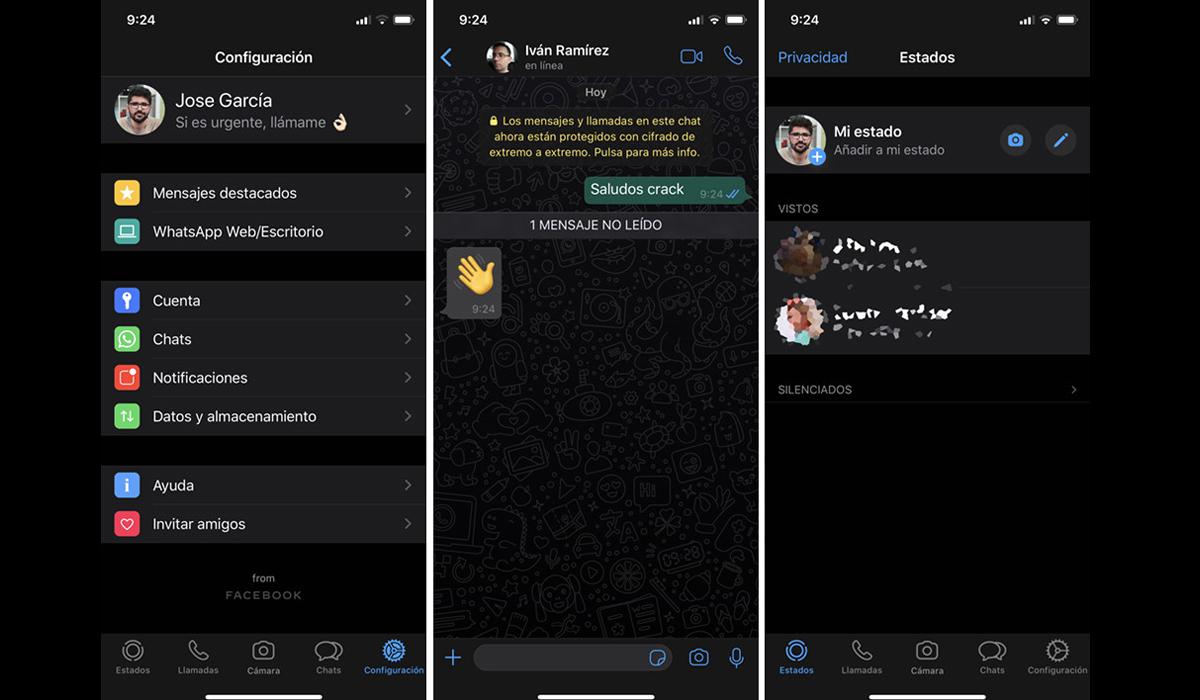 Se revelan más detalles del "modo oscuro" de WhatsApp en los iPhone. (Foto: WABeta Info)
