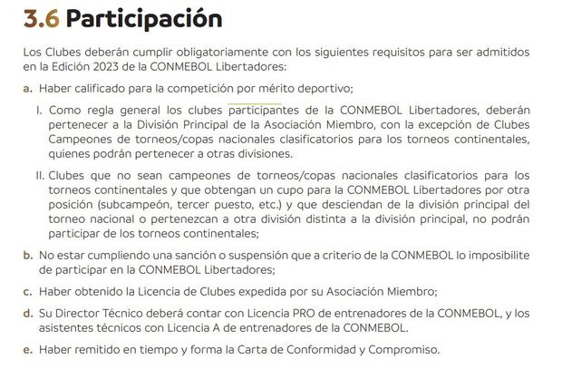 Bases Copa Libertadores 2023.