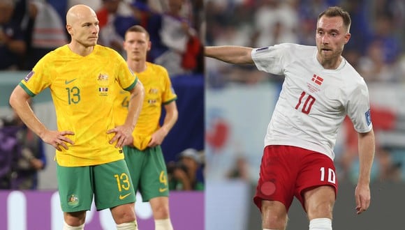 Australia y Dinamarca se enfrentan por la fecha 3 del Grupo D del Mundial Qatar 2022 (composición: Depor/EFE)