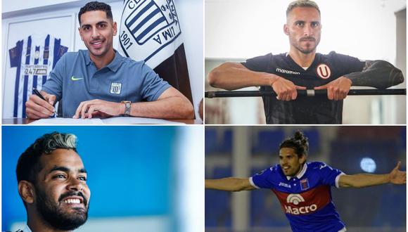 Los cuatros atacantes que jugarán el próximo año en la Liga 1. (Foto: Alianza Lima, Universitario, Sporting Cristal, EFE)