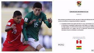 Bolivia explicó en comunicado por qué rechaza que partido ante Perú sea en el Monumental