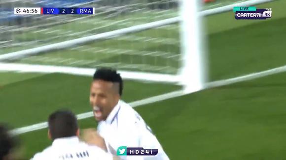 El gol de Militão: así fue el 2-3 del Liverpool vs. Real Madrid (VIDEO: Carter/Twitter).