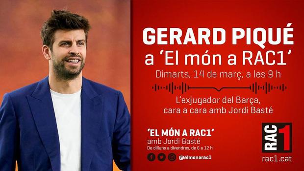 El anuncio de la entrevista a Gerard Piqué (Foto: Rac1)