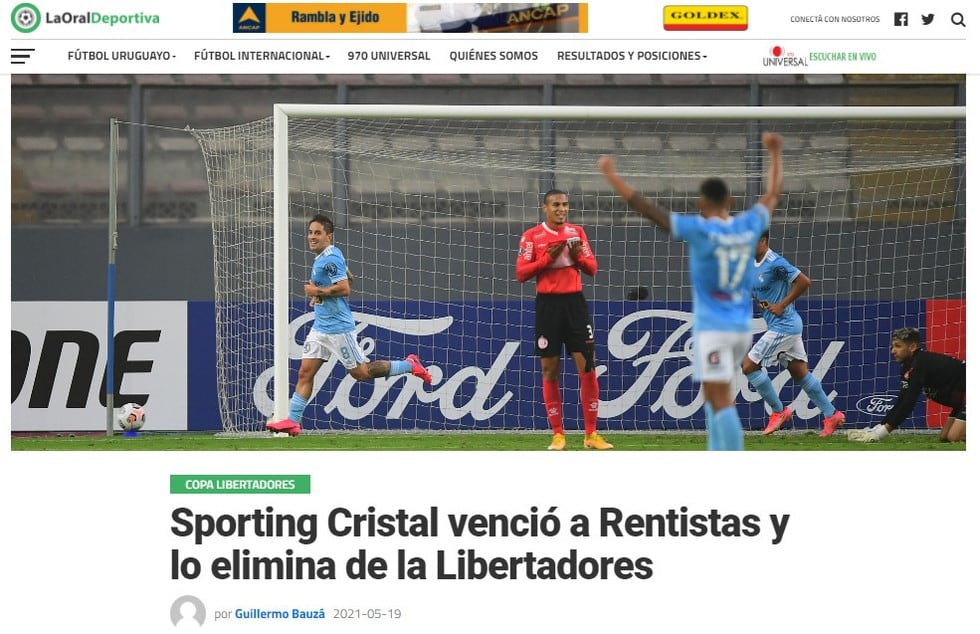 Así reaccionó la prensa uruguaya tras el triunfo de Sporting Cristal. (Captura)