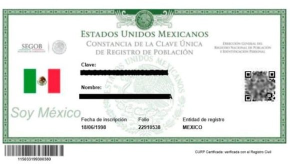 CURP certificada: qué es y cómo tramitar en México vía Internet. (Foto: Segob)