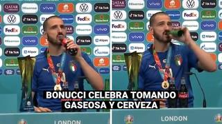 Eurocopa 2021: Bonucci celebró el título de Italia tomando gaseosa y cerveza en conferencia de prensa