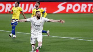 Karim Benzema está intratable: el récord que alcanzó en LaLiga tras marcarle al Cádiz