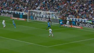 Cristiano la mandó al palo y Benzema aprovechó el rebote para anotar el primero del Real Madrid en La Liga