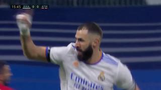 Tras pase de Vinicius: Benzema marcó gol de volea para el 1-0 de Real Madrid vs. Atlético [VIDEO]