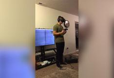 ¡Tremendo susto! Video de joven sufriendo vértigo al usar un casco VR es tendencia en YouTube
