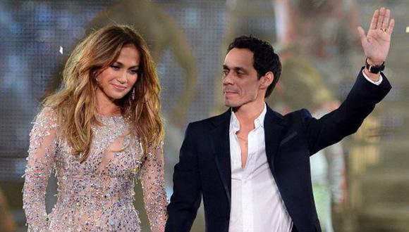 Jennifer Lopez y Marc Anthony juntos en el escenario  (Foto: Getty Images)