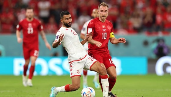 Dinamarca vs. Túnez se vieron las caras este martes por el Mundial de Qatar 2022 (Foto: Getty Images).