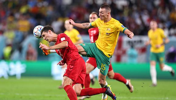 Australia clasificó a octavos de final del Mundial Qatar 2022 tras derrotar a Dinamarca. (Foto: EFE)